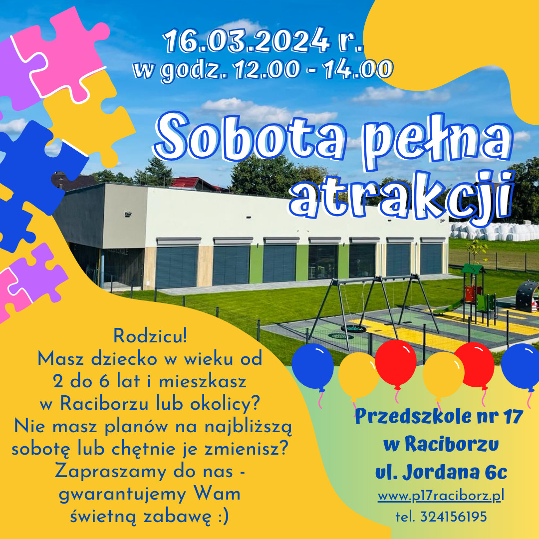 Przedszkole w Markowicach zaprasza na sobotę pełną atrakcji
